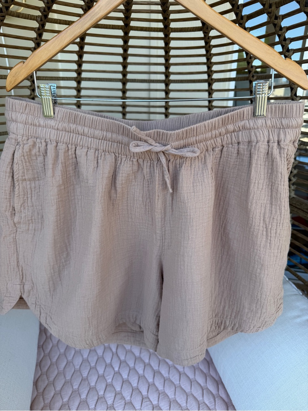 Pact Clothing Double Gauze Curved Hem Shorts